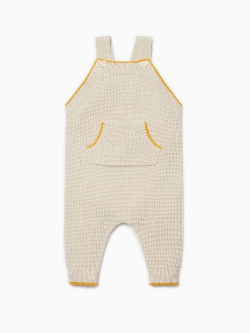 MORI knitted pocket overalls in Oat (9-12m)